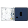 BG Evolve Matt Blue 13A Flex Outlet Neon Unswitched Fused Connection Unit PCDDB54B with 25mm Steel Back Box