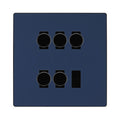 BG Evolve Matt Blue 5 Gang Trailing Edge LED Dimmer Light Switch 2 Way Custom Switch
