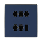 BG Evolve Matt Blue 5 Gang Trailing Edge LED Dimmer Light Switch 2 Way Custom Switch by British General (Evolve-DB-CUSTOM-5GANG-5x-DIMMER-2WAY)