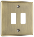 BG RNAB2 Nexus Metal Antique Brass 2 Module Grid Front Plate
