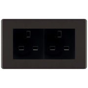 BG Screwless Black Nickel 4 Gang 13A Unswitched Socket - FBN4GUSSB by British General (BG-FBN4GUSSB)
