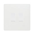 BG Evolve Pearlescent White 2 Gang Custom Grid Switch 1x Intermediate 1x 2 Way
