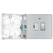 BG Screwless Polished Chrome 13A Switched Spur + Neon FPC52 with 25mm Steel Back Box by British General (BG-FPC52+HGS02)