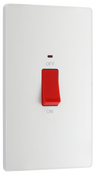 BG PCDCL72W Pearlescent White Evolve 45A 2 Pole Large Plate LED Switch - White Insert by British General (BG-PCDCL72W-Shopify-SA_1)