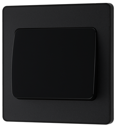 BG Evolve PCDMB12WB Matt Black 1 Gang 20A 16AX 2 Way Wide Switch-Black Insert
