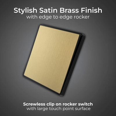 BG Evolve Satin Brass Intermediate 20A Edge to Edge Rocker Light Switch | PCDSB13EB by British General (BG-PCDSB13EB)