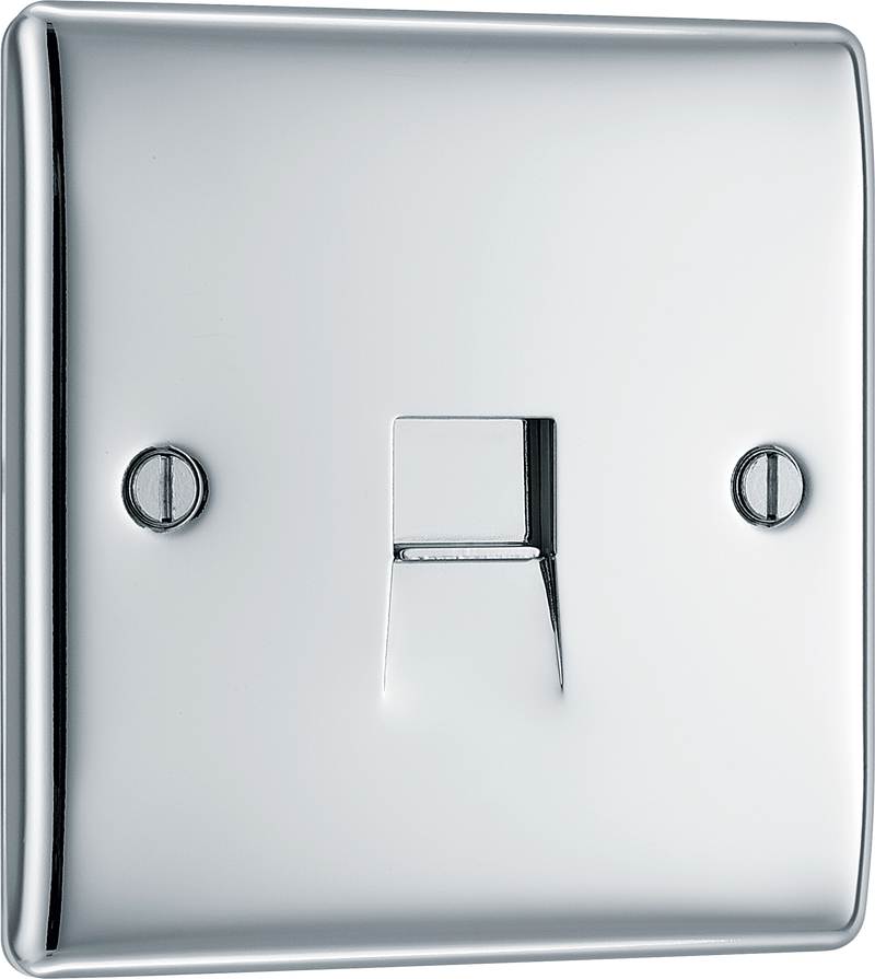 BG NPCBTS1 Nexus Metal Polished Chrome 1 Gang Slave Telephone Socket