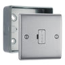BG Nexus Brushed Steel 13A Unswitched Fused Connection Unit & Surface Pattress Back Box by British General (BG-NBS54+MC501)