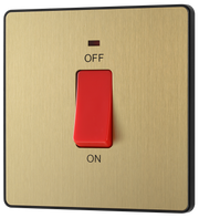BG Evolve PCDSB74B Satin Brass 45A 2 Pole LED Switch-Black Insert by British General (BG-PCDSB74B-Shopify-SA_1)