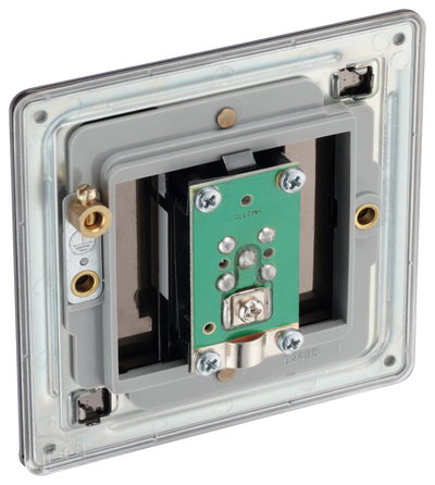 BG FBN64 Flatplate Screwless Satellite Socket, 1 Gang, Black Insert