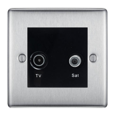 BG Nexus Metal Brushed Steel TV & Satellite Socket NBSTVSATB by British General (BG-NBSTVSATB)