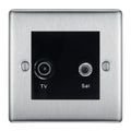 BG Nexus Metal Brushed Steel TV & Satellite Socket NBSTVSATB