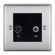 BG Nexus Metal Brushed Steel TV & Satellite Socket NBSTVSATB by British General (BG-NBSTVSATB)