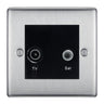 BG Nexus Metal Brushed Steel TV & Satellite Socket NBSTVSATB by British General (BG-NBSTVSATB)