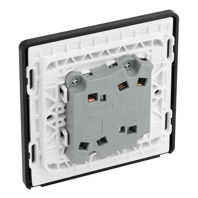BG Evolve Matt Blue 2 Gang 20A 16AX 2 Way Light Switch PCDDB42B with 35mm Steel Back Box