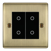 BG Nexus Antique Brass Double Secondary Touch Dimmer Switch - Black Insert by British General (BG-EMTDSB+NABEMS2)
