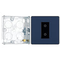 BG Evolve Matt Blue 1 Gang 200W Trailing Edge Secondary Touch Dimmer PCDDBTDS1B with 25mm Steel Back Box