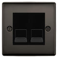 BG Nexus Black Nickel Double RJ11 Telephone Socket NBNRJ112 - Black Insert