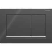 Geberit Omega20 Square WC Dual Flush Plate - Black & Chrome - 115.080.KM.1 by Geberit (Geberit-115.080.KM.1)