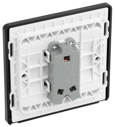 BG PCDDB12B Matt Blue Evolve 1 Gang 20A 16AX 2 Way Light Switch - Black Insert