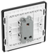 PCDDB12B Back - This Evolve Matt Blue 20A 16AX single light switch from British General will operate one light in a room. The 2 way switching allows a second switch to be added to the circuit to operate the same light from another location (e.g. at the top and bottom of the stairs). 