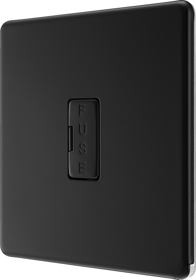 BG Nexus Matt Black Unswitched Fused Spur Connection Unit FFB54 by British General (BG-FFB54-1)