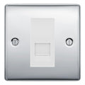 BG Nexus Polished Chrome Single IDC Secondary Telephone Socket - White Insert