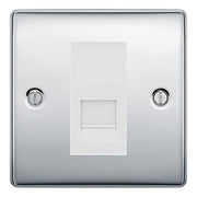 BG Nexus Polished Chrome Single IDC Secondary Telephone Socket - White Insert by British General (BG-NPCBTS1W)