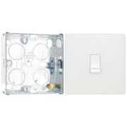 BG Evolve Pearlescent White 10AX 1 Way Press Switch PCDCL14W with 25mm Steel Back Box