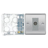 BG Nexus Brushed Steel Single Isolated Co-Axial Socket NBS62 with 35mm Steel Back Box