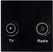 BG EMTVFMB Black 2 Module 1x IEC TV 1x IEC Female Radio Euro Module Screened Outlet by British General (BG-EMTVFMB-Shopify-SA_1)
