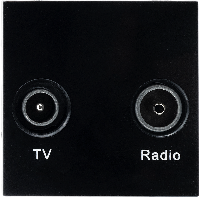 BG EMTVFMB Black 2 Module 1x IEC TV 1x IEC Female Radio Euro Module Screened Outlet
