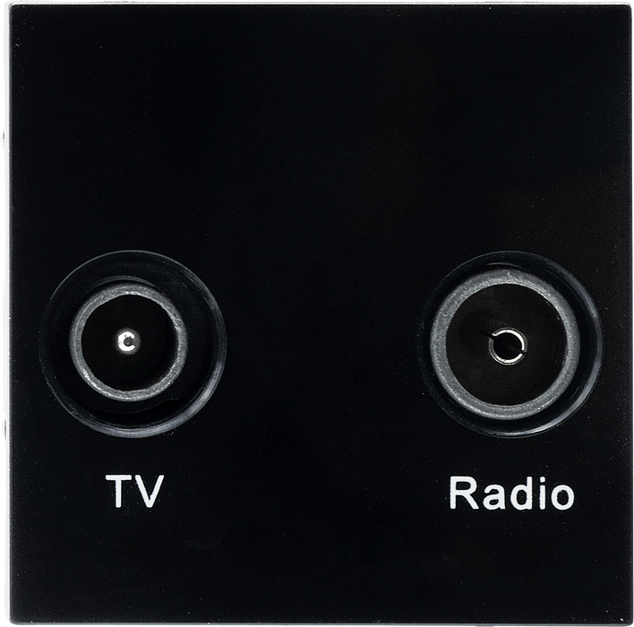 BG EMTVFMB Black 2 Module 1x IEC TV 1x IEC Female Radio Euro Module Screened Outlet