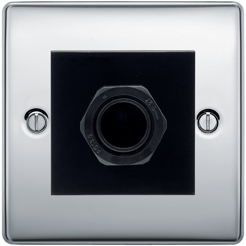 BG Nexus Polished Chrome 45A Flex Outlet Euro Module | Black Insert