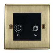BG Nexus Metal Antique Brass TV & Satellite Socket NABTVSATB by British General (BG-NABTVSATB)