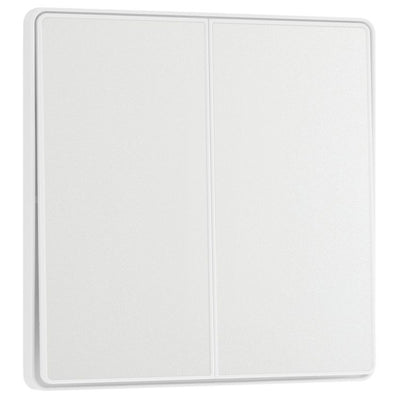 BG Evolve Pearlescent White 2 Gang 2-Way 20A Edge to Edge Rocker Light Switch | PCDCL42EW