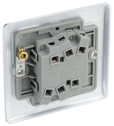 BG NPC42 Nexus Metal Polished Chrome 2 Gang 10A 10AX 2 Way Plate Switch