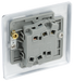 NPC42 Back - This polished chrome finish 20A 16AX double light switch from British General can operate 2 different lights whilst the 2 way switching allows a second switch to be added to the circuit to operate the same light from another location (e.g. at the top and bottom of the stairs).