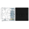 BG Nexus Matt Black 20A 16AX 2 Way Double Light Switch NFB42 with 35mm Steel Back Box