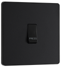 BG Evolve PCDMB14B Matt Black 10AX 1 Way Press Switch-Black Insert