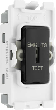 BG RPCDB12EL Evolve Grid Black 20A 20AX 2 Way 1 Pole EMG LTG TEST Secret Key Switch Module by British General (BG-RPCDB12EL-Shopify-SA_1)