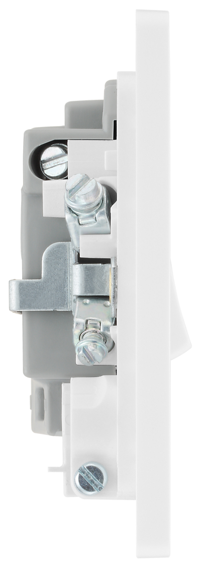 BG PCDBS52W Brushed Steel Evolve 13A Flex Outlet Neon Switched Fused