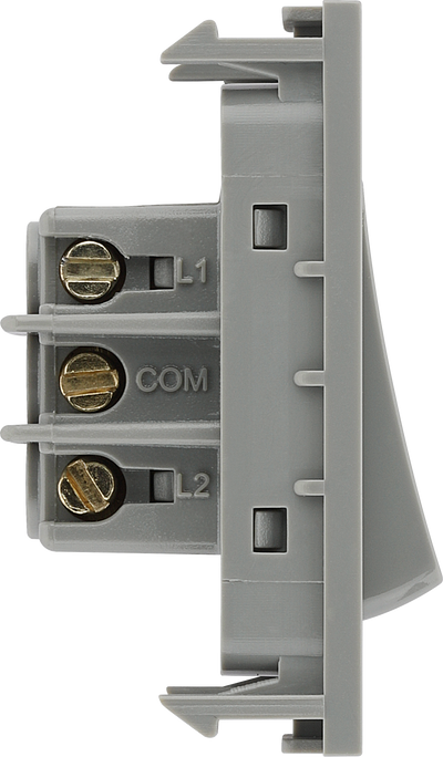 BG EMSW12G Euro Module 20AX 2-Way Switch - Grey by British General (BG-EMSW12G)