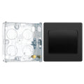 BG Evolve Black Chrome 1G Wide Rocker Light Switch PCDBC12WB with 25mm Steel Back Box
