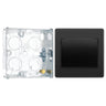 BG Evolve Black Chrome 1G Wide Rocker Light Switch PCDBC12WB with 25mm Steel Back Box by British General