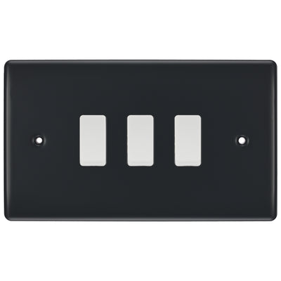 BG Part M 3 Gang Light Switch in Double Format Custom Grid