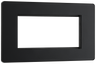 BG Evolve PCDMBEMR4B Matt Black 4 Euro Module Front Plate-Black Insert by British General (BG-PCDMBEMR4B-Shopify-SA_1)