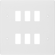 BG R86 Nexus Grid | White | Moulded 6 Module Front Plate by British General (BG-R86)