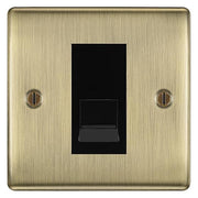 BG Nexus Antique Brass Single IDC Secondary Telephone Socket - Black Insert by British General (BG-NABBTS1B)