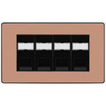 BG Evolve Polished Copper 4 Gang RJ45 Cat5e Data Socket Black Inserts
